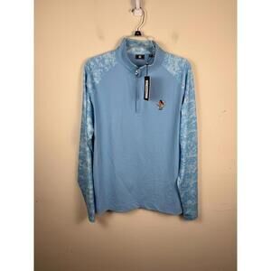 *NWT* FootJoy Golf Camo Pullover 1/4 Zip Jacket Mens Large Light Blue